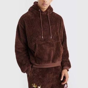 High Quality Custom logo Hooded Pullover Sweatshirt Winter <b>Sherpa</b> Fleece Oversized Streetwear <b>Hoodie</b> Plain <b>Men's</b> Hoodies - Product Image 1