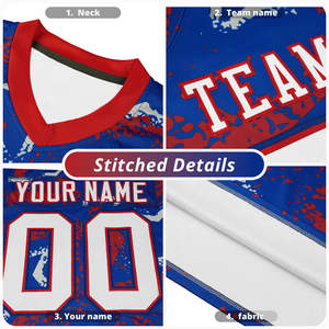 Camiseta de fútbol sublimada personalizada con nombre del equipo y número, uniforme deportivo transpirable de secado rápido con cuello en V - Product Image 2
