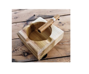 Cenicero redondo pulido oscuro de gran venta, madera de alta calidad para el hogar y la Oficina para fumar - Product Image 2