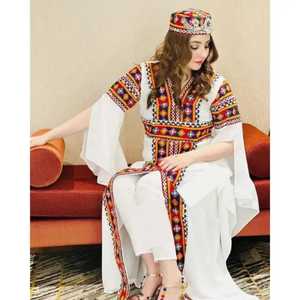 Ropa de mujer de gasa de seda transpirable, vestido Vintage afgano, trajes estampados, moda Nuristan Kabul, conjunto de vestido étnico Maxi para niñas - Product Image 2