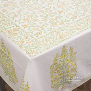 ผ้าคลุมโต๊ะผ้าฝ้ายทำมือพิมพ์ลายสวยงามสำหรับงานเฉลิมฉลองที่ใส่ใจสิ่งแวดล้อมผ้าคลุมโต๊ะทำจากผ้าฝ้ายทำด้วยมือ - Product Image 1
