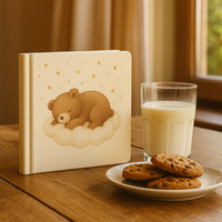 LABON Netter Bär Schlafen PU Leder Notizbuch Quadrat Cartoon Traum journal Kinder Benutzer definierte OEM Memory Diary Geschenk