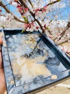 Plateau décoratif en résine de plusieurs couleurs, organisateur de cosmétiques, décoration d'intérieur, plateau ovale en résine, plateau de coiffeuse, haute qualité - Product Image 4