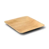 Assiettes jetables carrées en feuilles de palmier naturelles, écologiques et biodégradables, luxe et tendance, 23x23cm - 200 pièces/carton