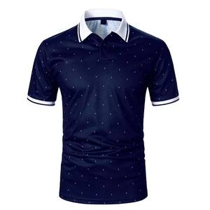 Polos transpirables de manga corta con cuello vuelto y estampado completo para hombre, ropa de hombre de calidad superior, Polo de verano de algodón - Product Image 1