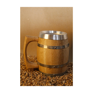 Bocal en bois de haute qualité de 500ml avec poignée tasse en aluminium à deux anneaux galvanisés pour la bière à des prix compétitifs - Product Image 5