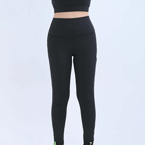 Leggings de yoga antibactériens taille moyenne en coton et bambou pour femmes avec motif à carreaux pour l'entraînement d'hiver-Couleurs personnalisées - Product Image 6