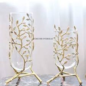 Vente chaude Haute Demande Plaqué Or Heavy Duty Métal Designer Cadre Pour Verre Clair Fleur Vase Table Pièce Maîtresse Et Décor - Product Image 2