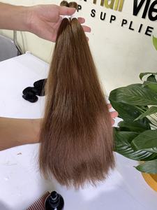 Extension de cheveux Remy naturels à Double Drawn — queen beauty, brun foncé, perruque alignée de cuticule brut, meilleure qualité - Product Image 3