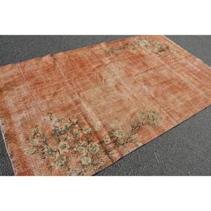 Alfombra de lana Vintage naranja y Beige, 5,2x8,7 pies, clásica, área grande, patrón de pasillo rectangular turco para dormitorio con respaldo de látex - Product Image 4