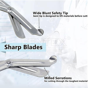 Tijeras de Trauma Universales de Alta Calidad, de Acero Quirúrgico Inoxidable con Mango de Plástico, Tijeras para Vendajes, Manuales - Product Image 4