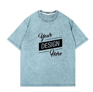 T-shirt blanc lourd délavé à l'acide T-shirt vintage en coton vierge lourd T-shirt surdimensionné - Product Image 3