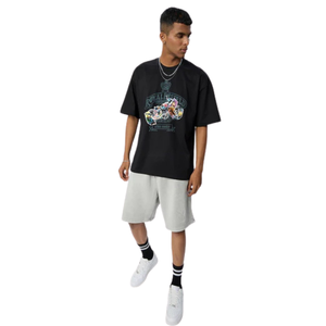 T-shirts pour hommes en coton 100% lavé, coupe ample, couleur noire encre, style vintage, streetwear décontracté, doux, respirant, pour un usage quotidien urbain - Product Image 5