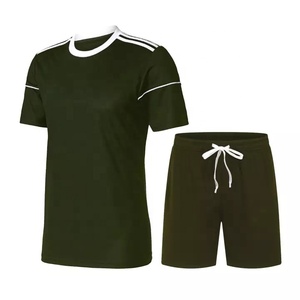 Personnalisable unisexe été imprimé T-Shirt Shorts survêtement respirant éponge française hommes décontracté T-Shirt ensembles solide personnalisable - Product Image 1