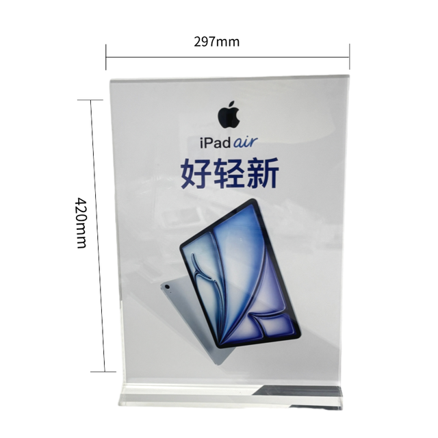 Plastic Promotion A4 Leaflet Display Stands Double Side Menu Holder Sign Price Name Card Label Stand