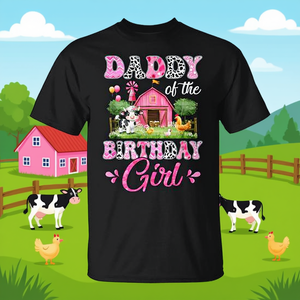 เสื้อยืดวันเกิดครบรอบ 1 ปีสำหรับครอบครัวคาวฟาร์ม ดีไซน์สำหรับเฉลิมฉลองวันพิเศษของเด็กผู้หญิง - Product Image 3