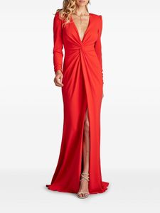 Robe rouge moderne à manches longues Robe de club décontractée pour adultes Spandex pour la fête Robe de soirée Robe de boîte de nuit pour la fête - Product Image 6
