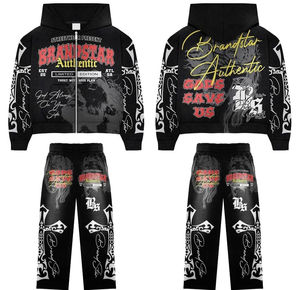 Chándal de invierno 2025, conjunto de 2 piezas de alta calidad para hombre, trajes holgados para correr, conjunto de cremallera, Sudadera con capucha, pantalones de chándal holgados, chándales para hombre - Product Image 1