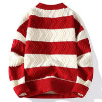 Pulls de Noël rayés de luxe pour hommes, tendance automne-hiver, pull épais et chaud, ample, pour hommes