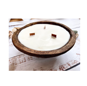 Bougeoir en bois pour bol à pâte Fleurs séchées pour un design de forme ronde produit Offre Spéciale non poli - Product Image 1