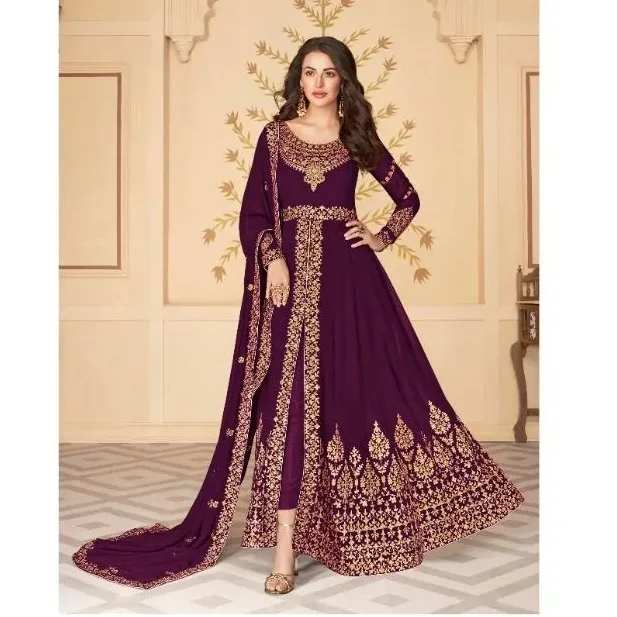 Vente chaude nouvelle pakistanaise taille libre robe Designer Salwar Kameez broderie pakistanaise et indienne femmes élégantes robe