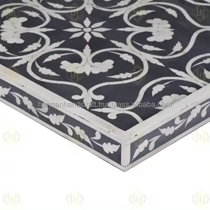 Bandeja de Incrustaciones de Hueso con Diseño Floral, Colores y Tamaño Personalizables, Bandeja de Servir de Incrustaciones de Hueso, Bandejas de Hueso Indias - Product Image 2