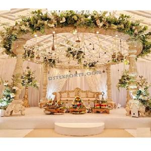 Mandap tradicional de madera para bodas gujarati, Mandap Triveni moderno para bodas del sur de Asia, decoración para eventos en EE. UU. y Reino Unido - Product Image 1