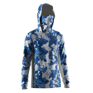 Logo personnalisé Upf 50 Ensemble de chemise à capuche à séchage rapide pour la pêche à manches longues Protection imprimée respirante avec capuche confortable - Product Image 3