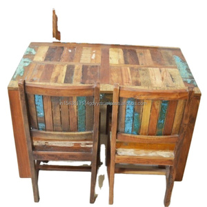 2025, superventas, mesa de comedor de 4 plazas de madera recuperada con 4 sillas, juegos de comedor de madera para el hogar, Hotel y restaurante - Product Image 1