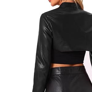 Nouvelle conception, logo personnalisé, veste en cuir à col rabattu, service OEM, veste en cuir courte pour femme, veste pour homme 2026 - Product Image 4