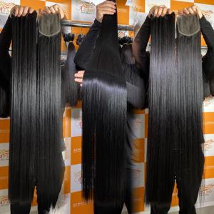 Vente en gros d'extensions de cheveux humains 100% non transformés de haute qualité, matière première alignée sur les cuticules vierges vietnamiennes droites - Product Image 6