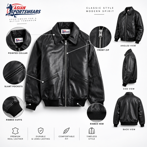 Luxury Brand Quality Leather Varsity Jackets Genuine Leather Sleeve High End Winter Front Customizable Streetwear <b>Outfit</b> - Product Image 5
