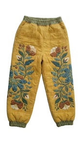 กางเกงวอร์มผู้ชายสไตล์ฮิปฮอปพิมพ์ลายนูน 3 มิติ ทรงขากว้าง ผ้าโพลีเอสเตอร์ผสมคอตตอน พร้อมเทคนิคการยับแบบพิเศษ ขายาว - Product Image 2