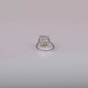 Glamorous 14KT Chapado en oro sólido Impresionante laboratorio Creado Cojín amarillo Anillo de compromiso de diamantes para niñas - Product Image 3