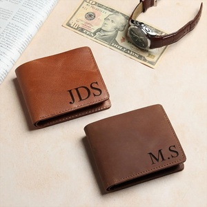 Cartera corta de cuero personalizada a mano para hombre, regalos personalizados de estilo Vintage con cierre plegable, las mejores carteras portátiles - Product Image 1