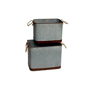 ชุดถังเหล็กชุบสังกะสี5ชิ้นสำหรับใช้ในบ้านและสวนแบบวินเทจ - Product Image 2