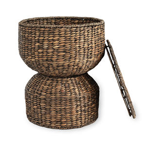 Table d'appoint en osier de luxe pour la décoration et le rangement, prix bas, table d'appoint en jacinthe d'eau, tables d'appoint - Product Image 2