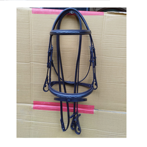 Harnais en cuir de cheval de saut anatomique avec muserolle cousue fantaisie et rembourrage modifiable équipement de cheval en polaire vente en gros - Product Image 5
