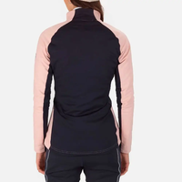 Veste softshell femme rose avec empiècements contrastants, 240 grammes, polyester et élasthanne tricoté, fermeture éclair intégrale, coupe-vent, automne-hiver, logo personnalisé