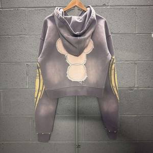 Sweat à capuche en polaire d'hiver, brillant, avec logo personnalisé, streetwear, designer, strass, hip hop, homme et femme - Product Image 4