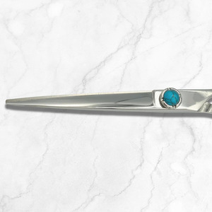 Tijera de salón de hoja afilada súper recta mango elegante VG10 tijeras de afeitar de peluquero Color plateado acero inoxidable - Product Image 4