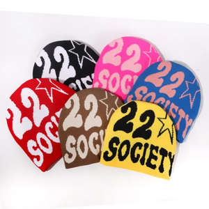 Gorro de punto de invierno para hombre con logotipo grande al por mayor, gorros ajustados, gorros cálidos personalizados, gorros personalizados de Bajo MOQ, fabricantes de gorros personalizados - Product Image 2
