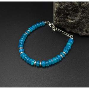 Paraiba Blue Ethiopian Opal 925 Sterling <b>Silver</b> <b>Bracelet</b> for Gift Occasions - Product Image 5