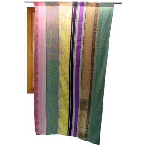 Indian Old Silk Sari Saree Boho-Themed <b>Window</b> <b>Curtains</b> & Valances Elegant Bohemian Decor Drapes - Product Image 2