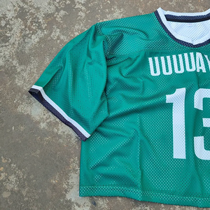 Camiseta de rugby y fútbol retro americano de alta calidad personalizada, técnica de sublimación de manga corta de malla para fanáticos estadounidenses - Product Image 4