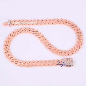 Colliers unisexes en or rose 14KT de qualité supérieure cultivés en laboratoire avec diamant cubain Miami chaîne à maillons personnalisés pour unisexe - Product Image 6