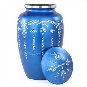 Urne funéraire moderne de luxe en aluminium, style Art déco, faite à la main, en métal, pour cendres d'adultes, couleurs personnalisées - Product Image 4