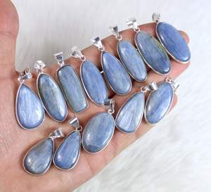 <b>Blue</b> Kyanite Gemstone Pendant Bezel Silver Pendant <b>Jewellery</b> Wholesale Necklace Girls Pendant Sterling Necklace - Product Image 1