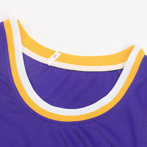 Ensemble de maillot de basket-ball Laker en polyester sur mesure unisexe Maillot uni respirant pour hommes pour adultes Vêtements de sport - Product Image 6