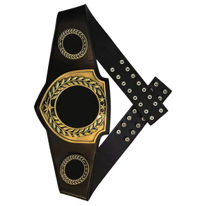 เข็มขัดแชมป์ Flyingkick Enterprises รุ่น World Tag Team Championship Wrestling ทำจากหนังแท้ พร้อมแผ่นทองคำ - Product Image 1